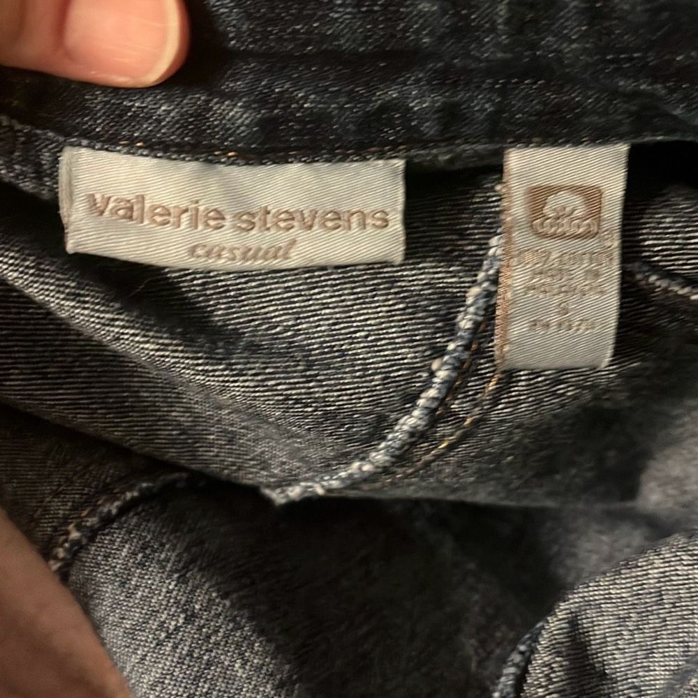 Valerie Stevens Casual Denim Jacket Button Up Long Sleeve Collared‎ - Picture 3 of 3